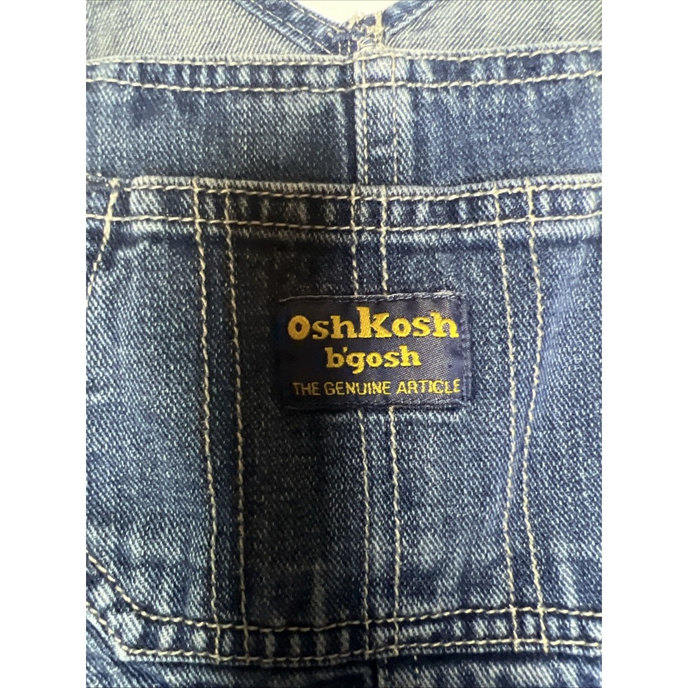 Oshkosh Toddler Boys or Girls Blue Denim Bib Overalls (Size 24 Months) - Picture 2 of 13
